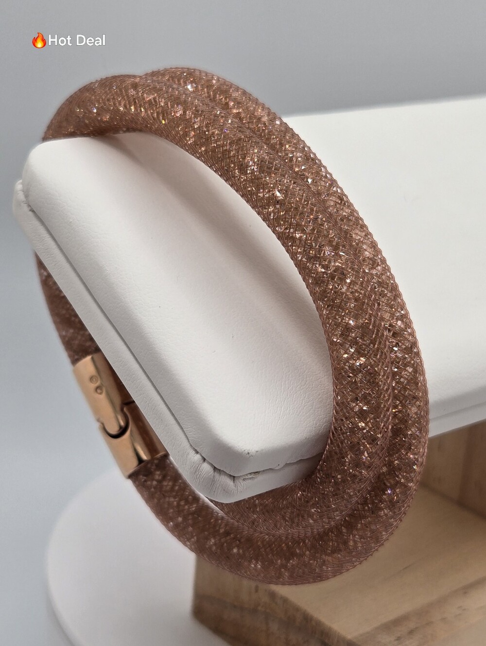 Swarovski Stardust Vintage Rose Double Wrap Bracelet Choker Rose Gold Magnetic